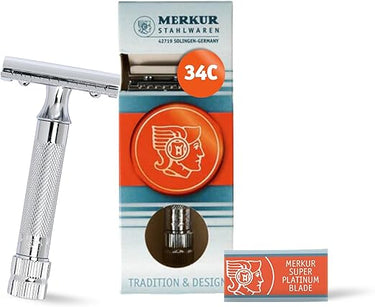 Dovo Safety Razors 34C Short Handle 1 Sample Blade Chromeplated, Straight Cut In Box